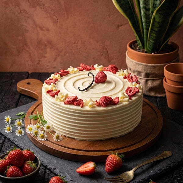 Vanilla Strawberry Cake — Whole Cake